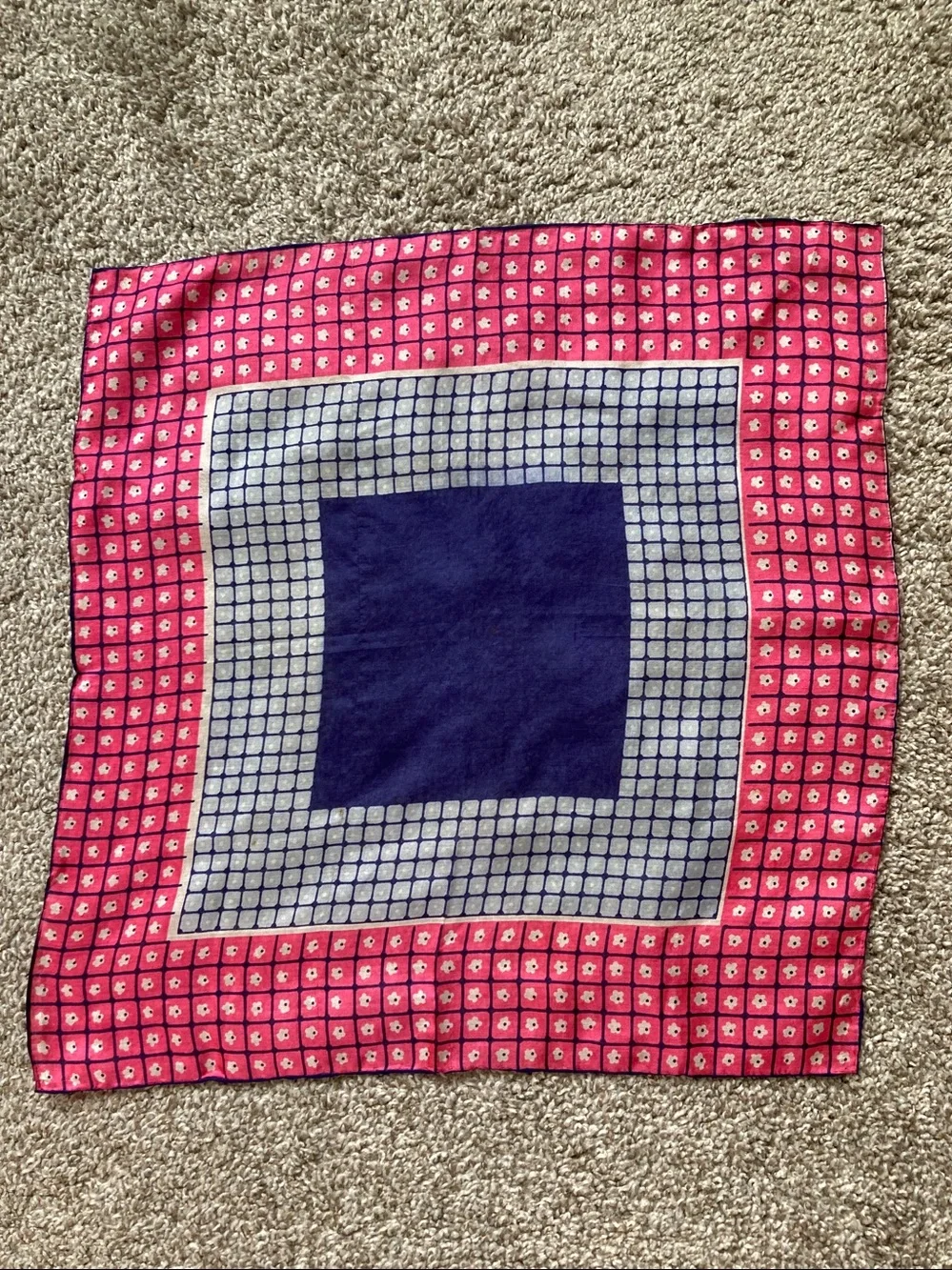 Vintage MCM Carol Stanley Silk Scarf Made in Japan 50s 60s Square Neckerchief